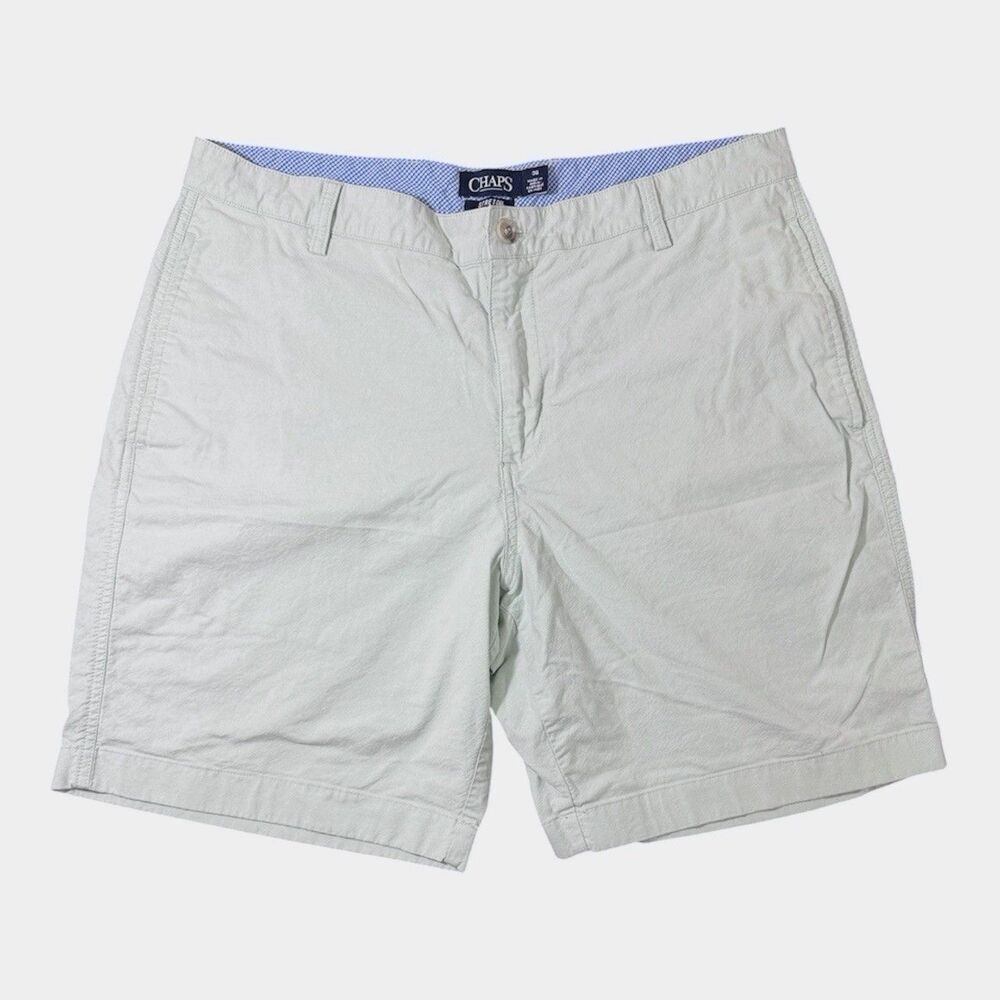 Men’s Chaps Shorts Mint Green Stretch Chino Flat Front Size 36